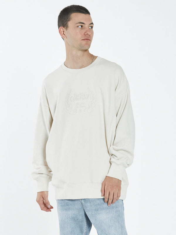Paradise Crest Slouch Crew Neck Fleece - Unbleached