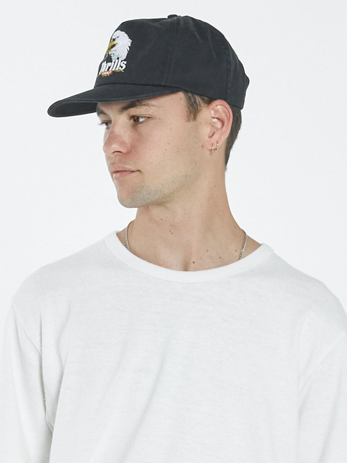 Roadhouse 5 Panel Cap - Washed Black