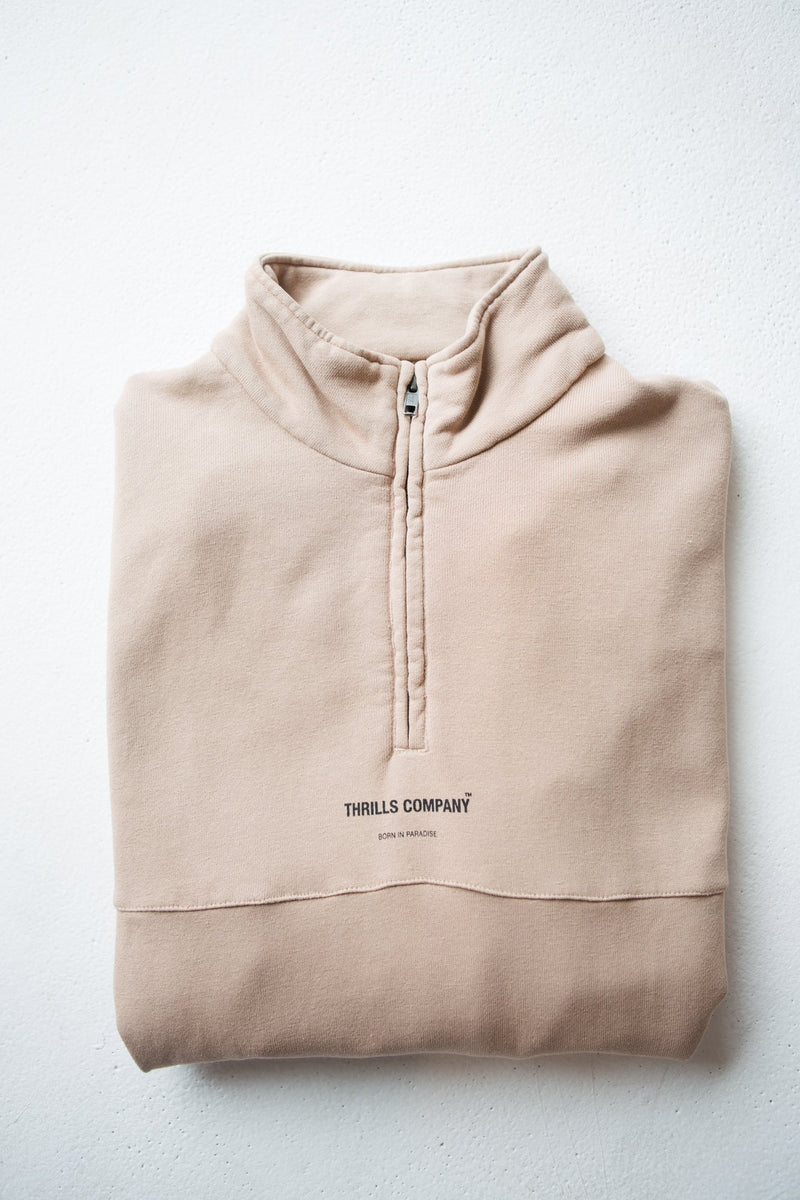 Thrills Stamp 3/4 Zip Fleece - Sand