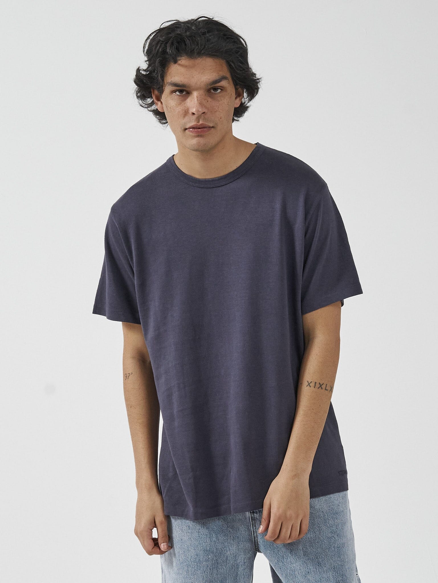 Hemp Thrills Embro Merch Fit Tee - Marine Blue