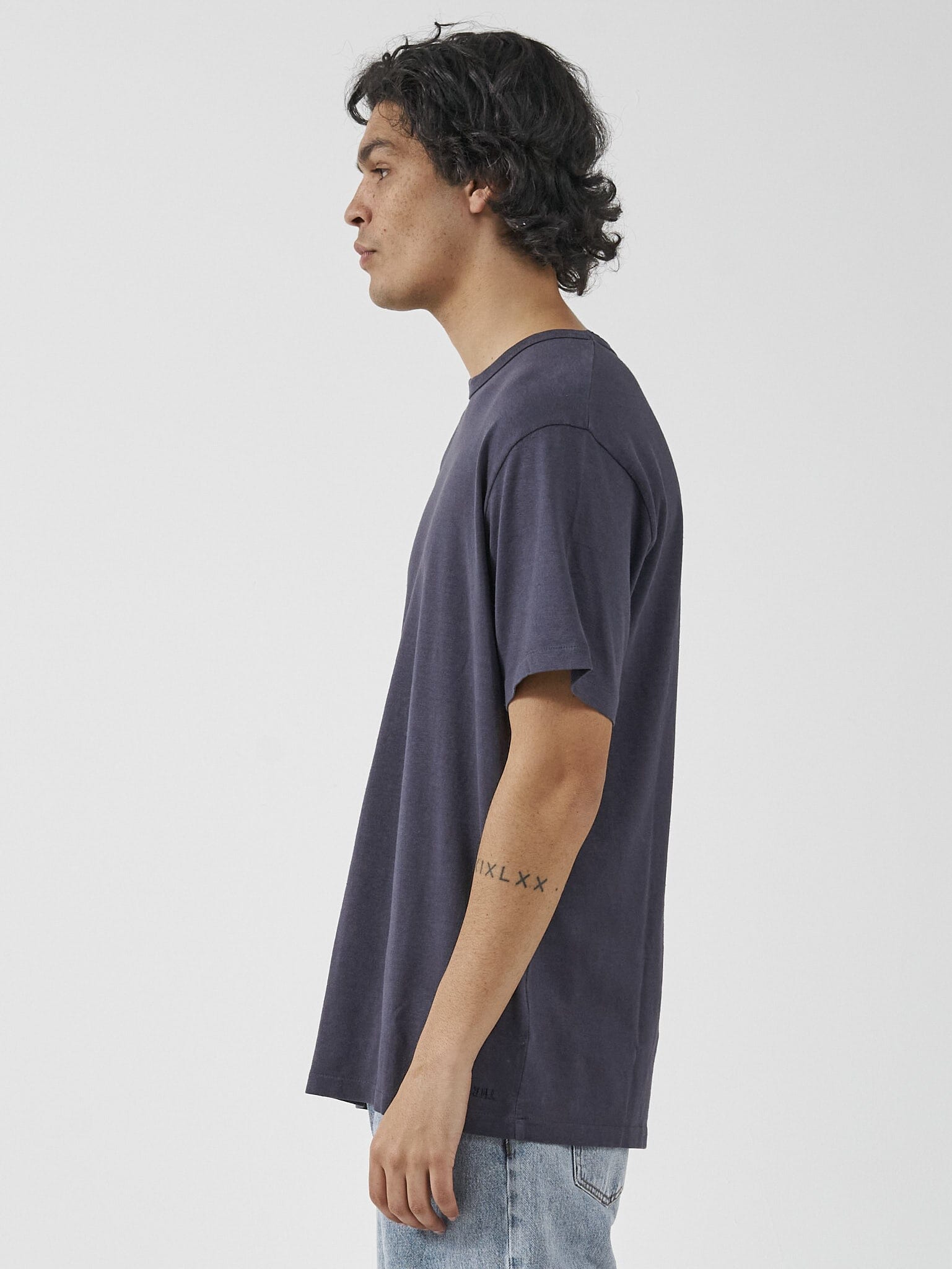 Hemp Thrills Embro Merch Fit Tee - Marine Blue