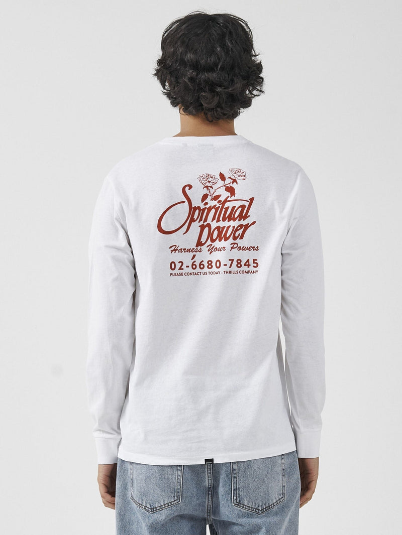 Harness Your Powers Merch Fit Long Sleeve Tee - White