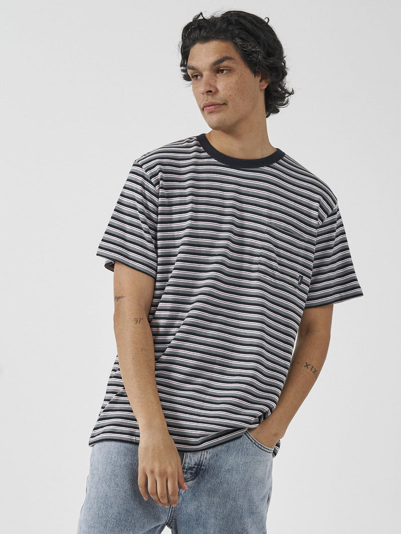 Knowledge Stripe Merch Fit Pocket Tee - Total Eclipse