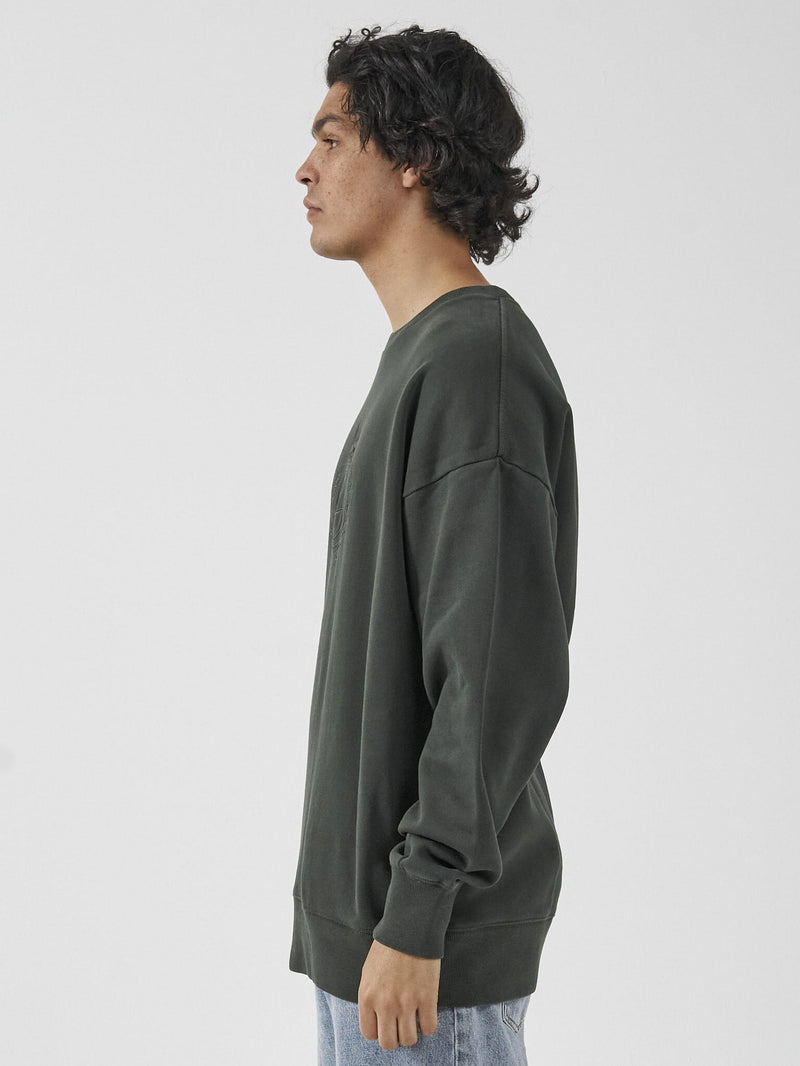 Engineered For Speed Slouch Crew Neck Fleece - Oil Green
