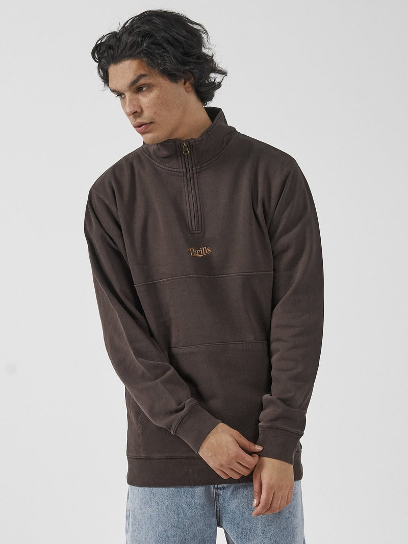 Time For Thrills Three Quarter Zip Fleece - Java