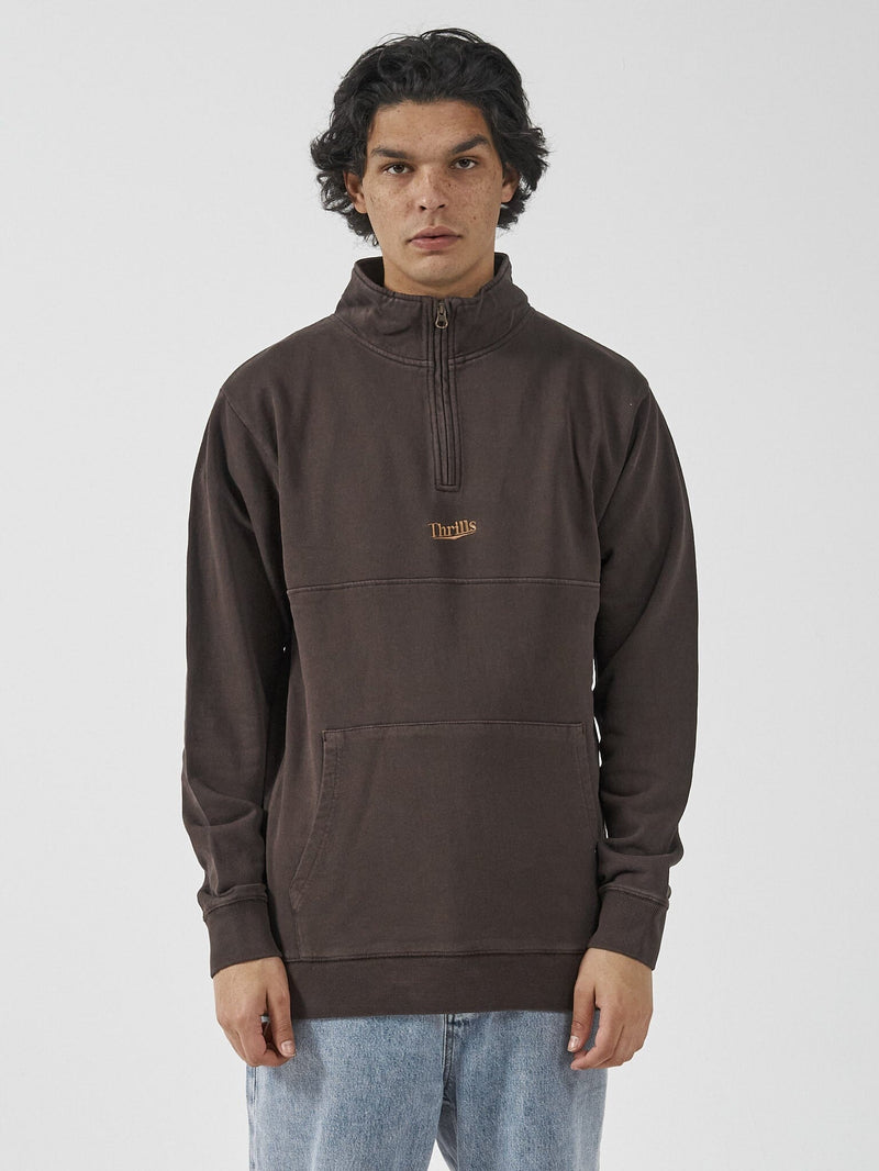 Time For Thrills Three Quarter Zip Fleece - Java