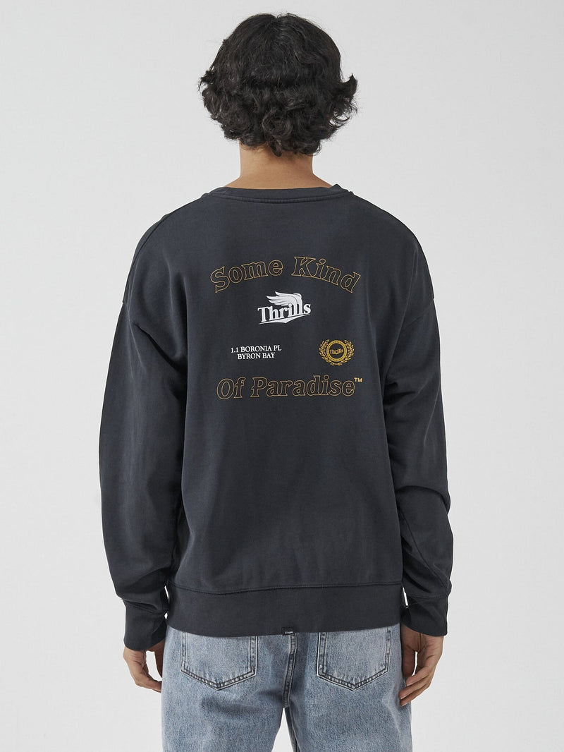 Thrills High Life Slouch Fit Crew - Twilight Black
