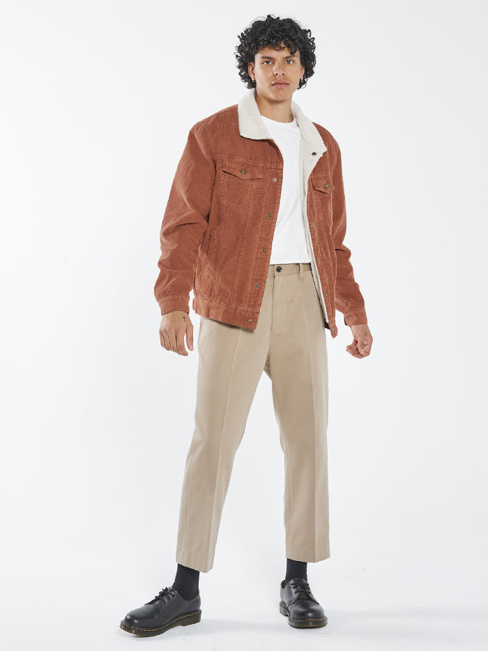 Sherpa Wanderer Cord Denim Jacket - Coffee