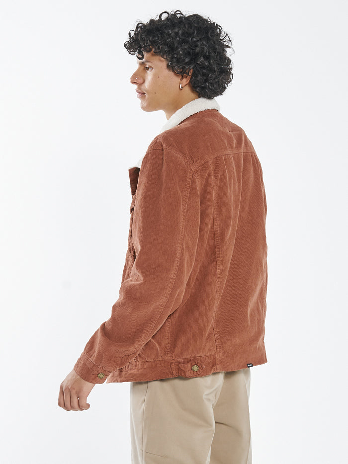 Sherpa Wanderer Cord Denim Jacket - Coffee