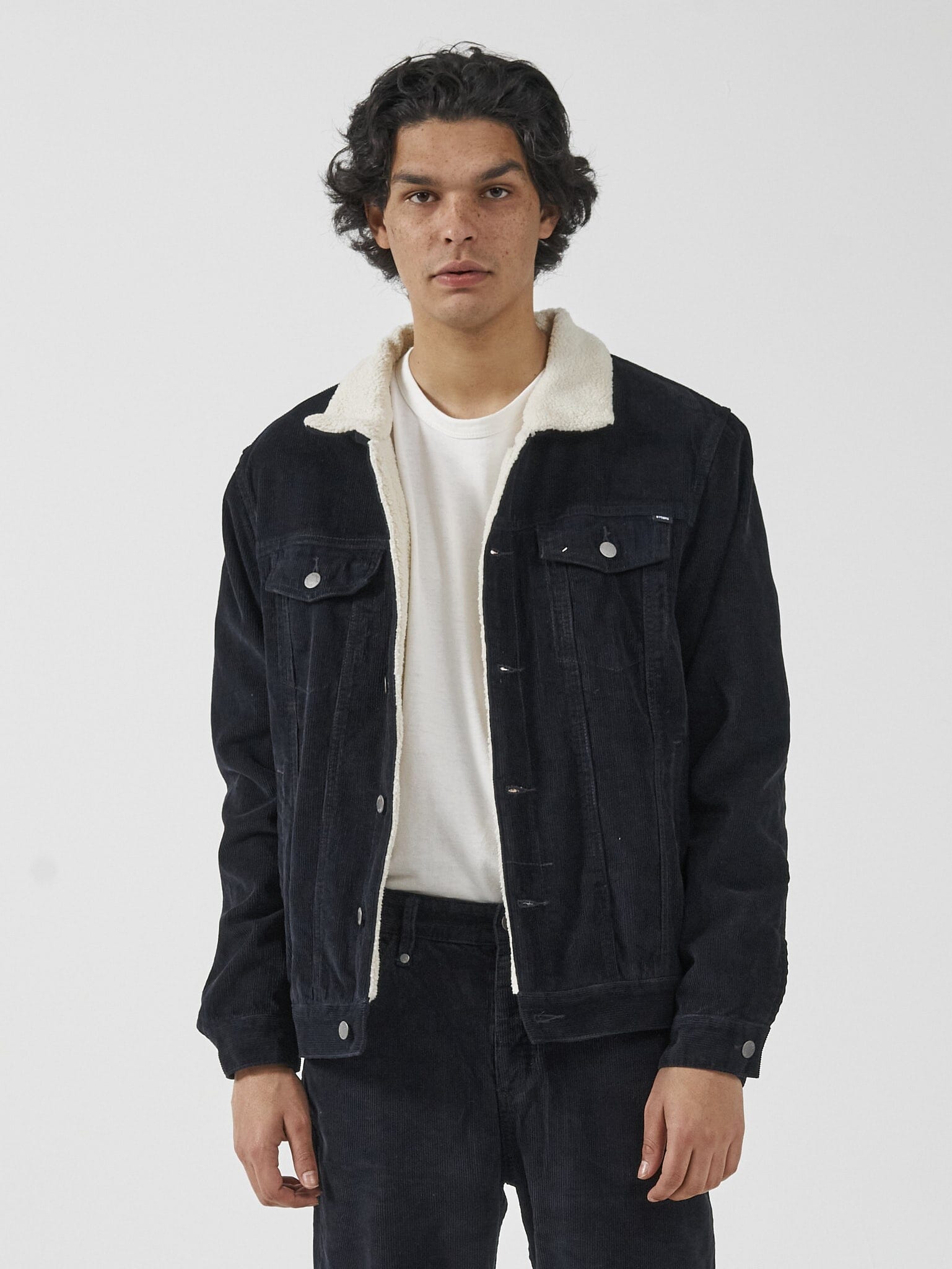 Black sherpa jean jacket sale