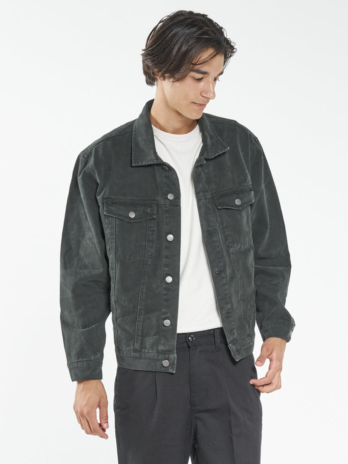 Green corduroy sale trucker jacket