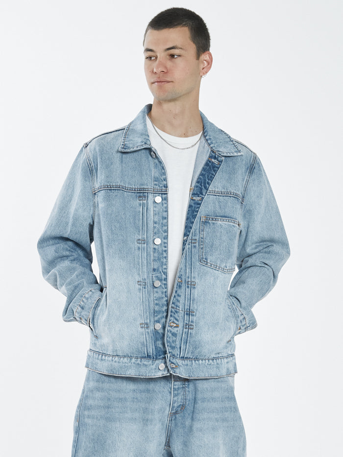 Ryder Oversized Denim Jacket - Highway Blue