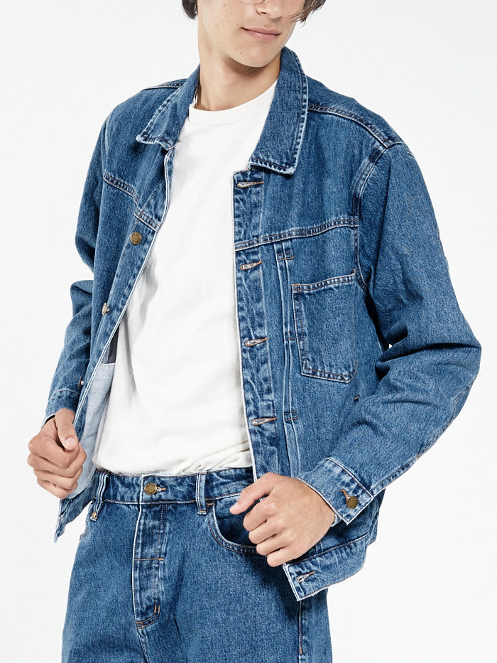 Ryder Oversized Denim Jacket - Highway Blue