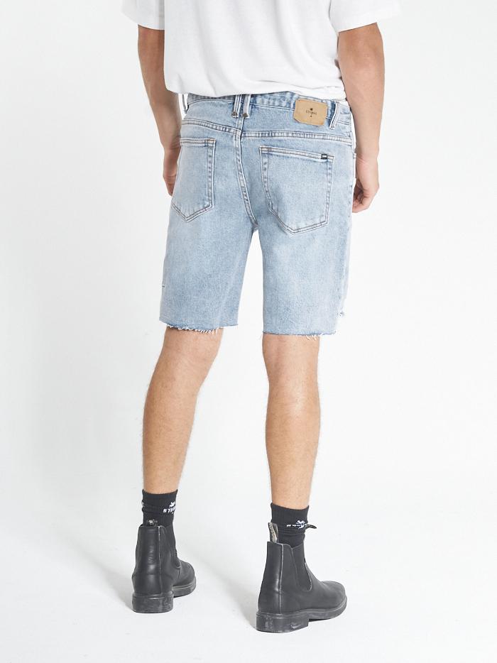 Destroyed Bones Denim Short - Aged Blue