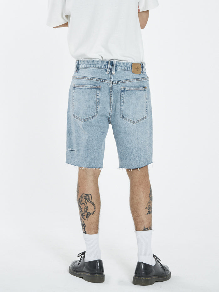 Destroyed Bones Denim Short - Dust Blue