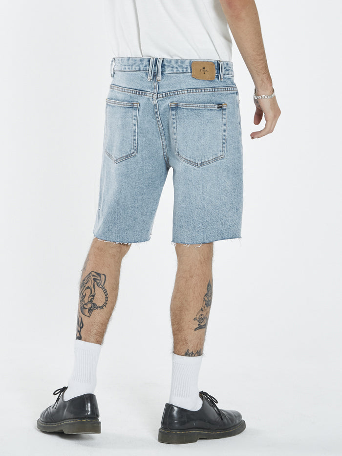 Destroyed Bones Denim Short - Dust Blue