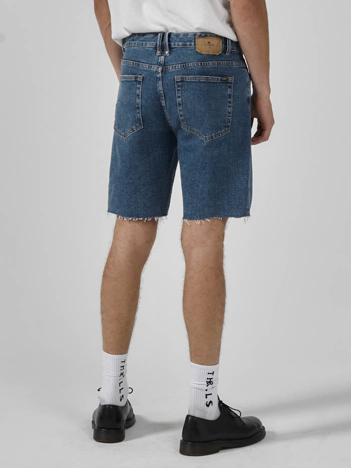 Destroyed Bones Denim Short - Highway Blue