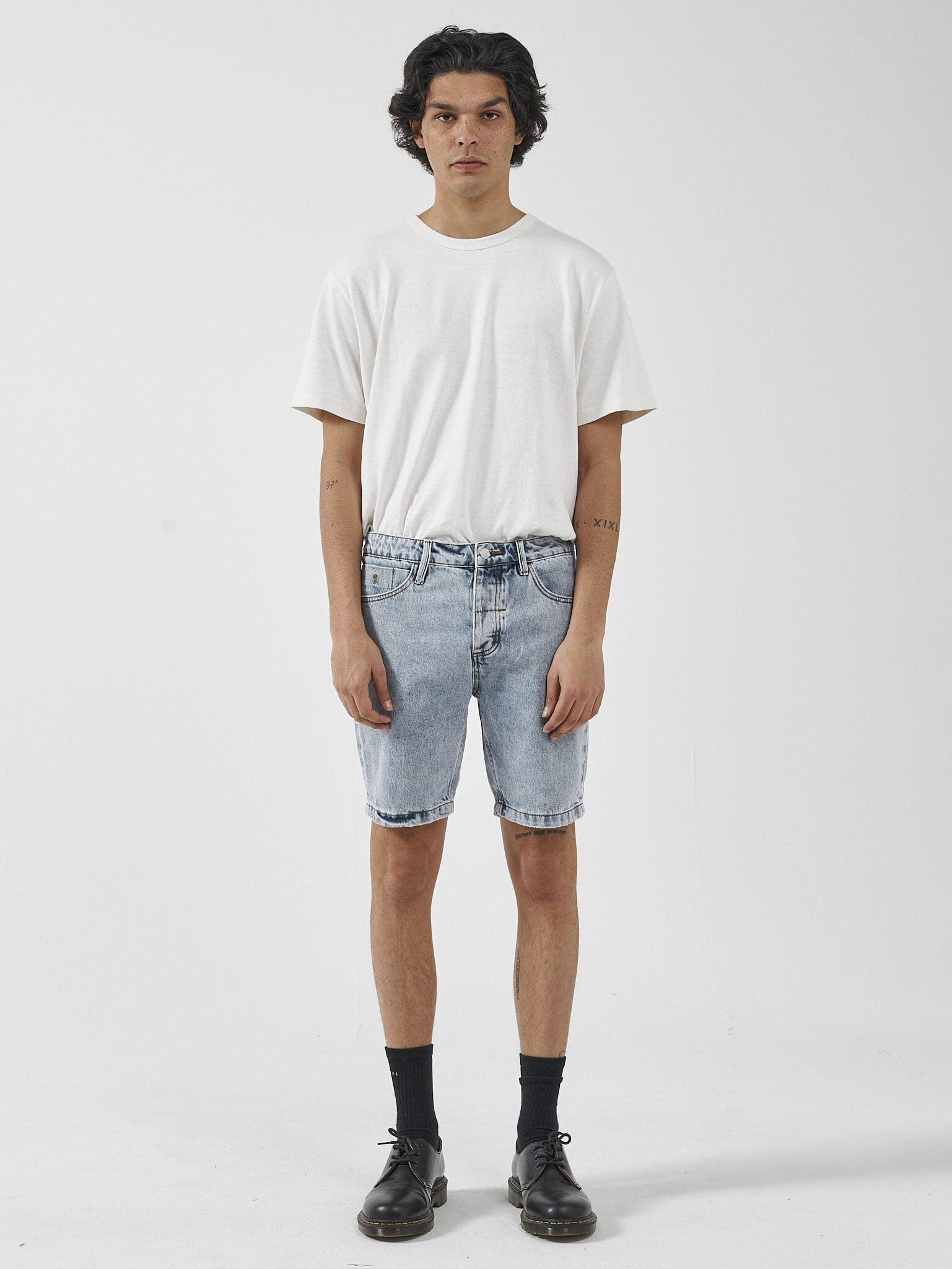 Chopped Hem Denim Short - Garage Blue