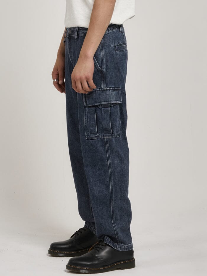 Slacker Union Denim Cargo Jean - Worn In Blue