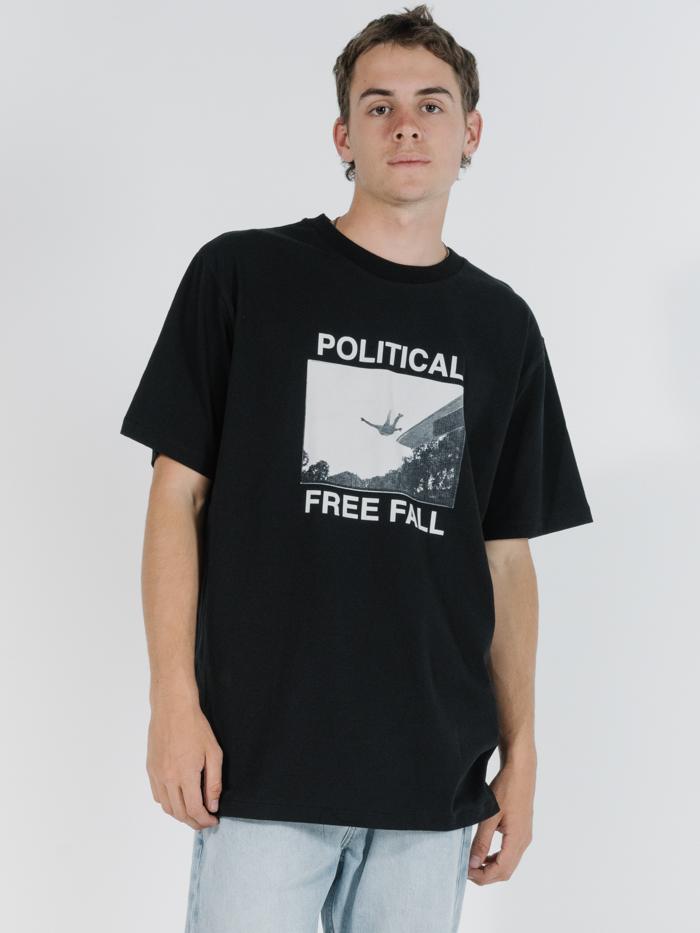 Political Free Fall Merch Fit Tee - Black