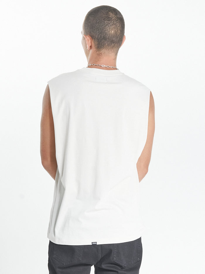 Minimal Thrills Merch Fit Muscle Tee - Heritage White