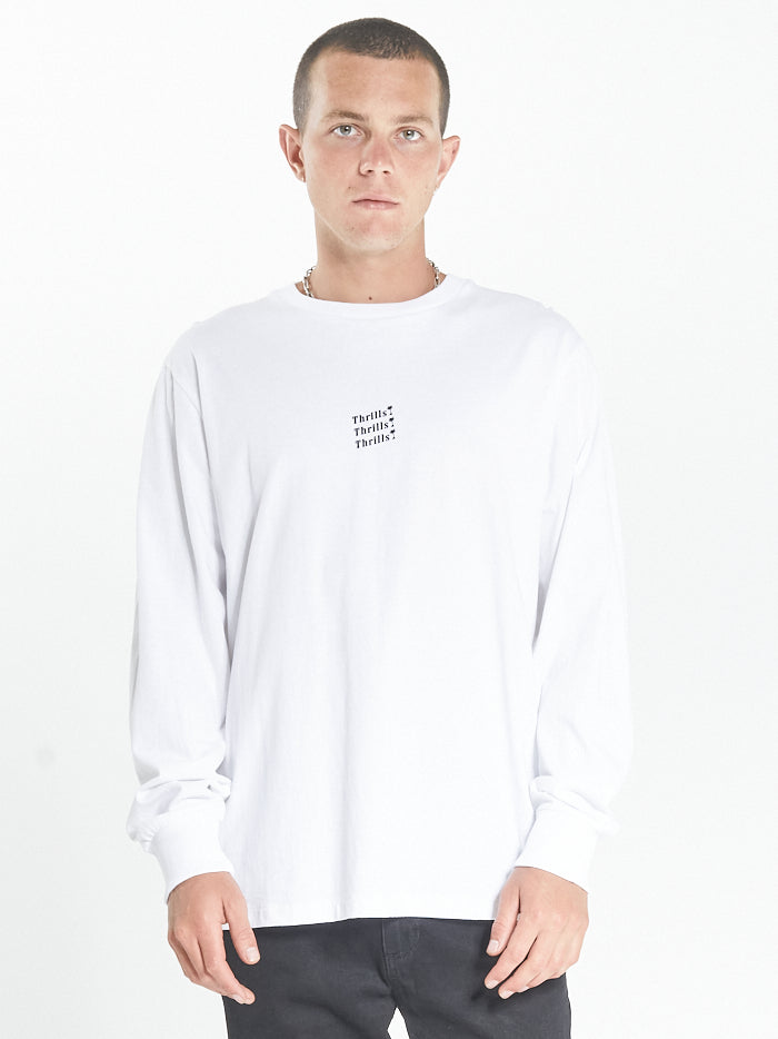 Thrills Unlimited Merch Fit Long Sleeve Tee - White