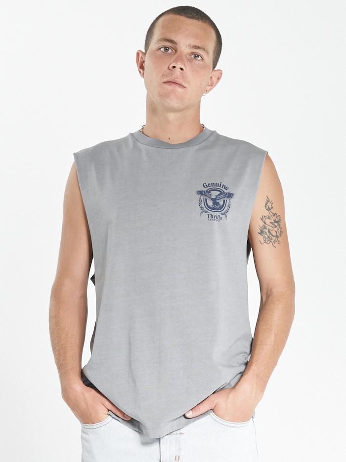Genuine Merch Fit Muscle Tee - Washed Grey