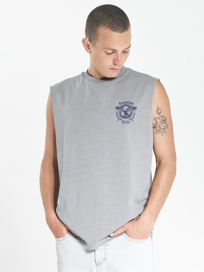 Genuine Merch Fit Muscle Tee - Washed Grey