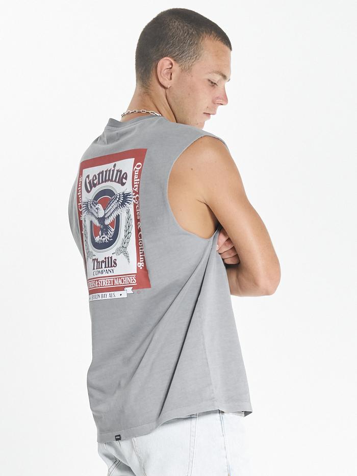 Genuine Merch Fit Muscle Tee - Washed Grey