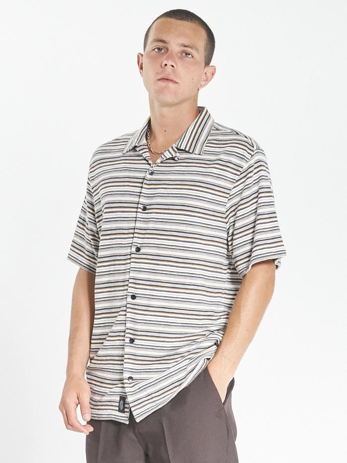 Indie Stripe Bowling Shirt  - Heritage White