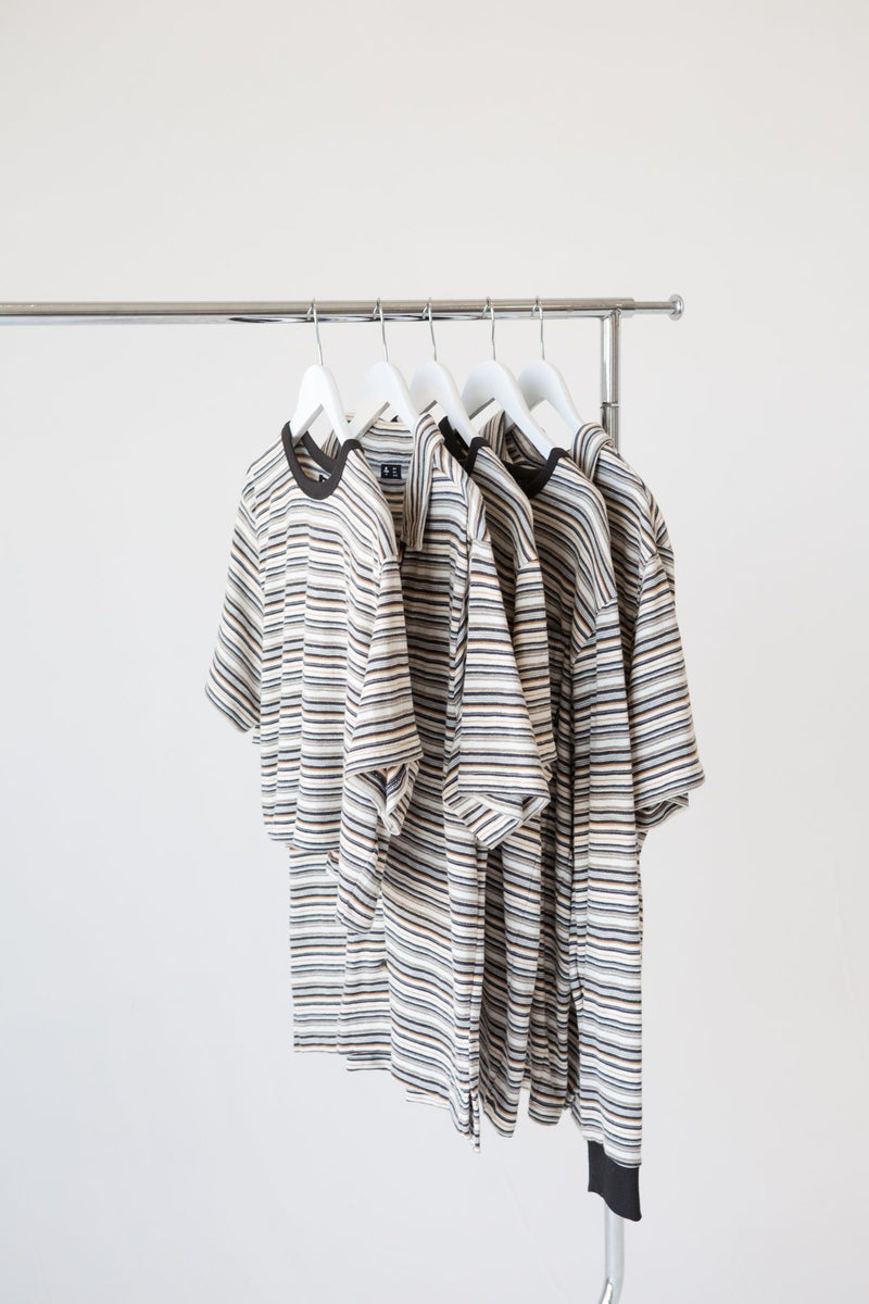 Indie Stripe Crop Merch Fit Tee - Heritage White