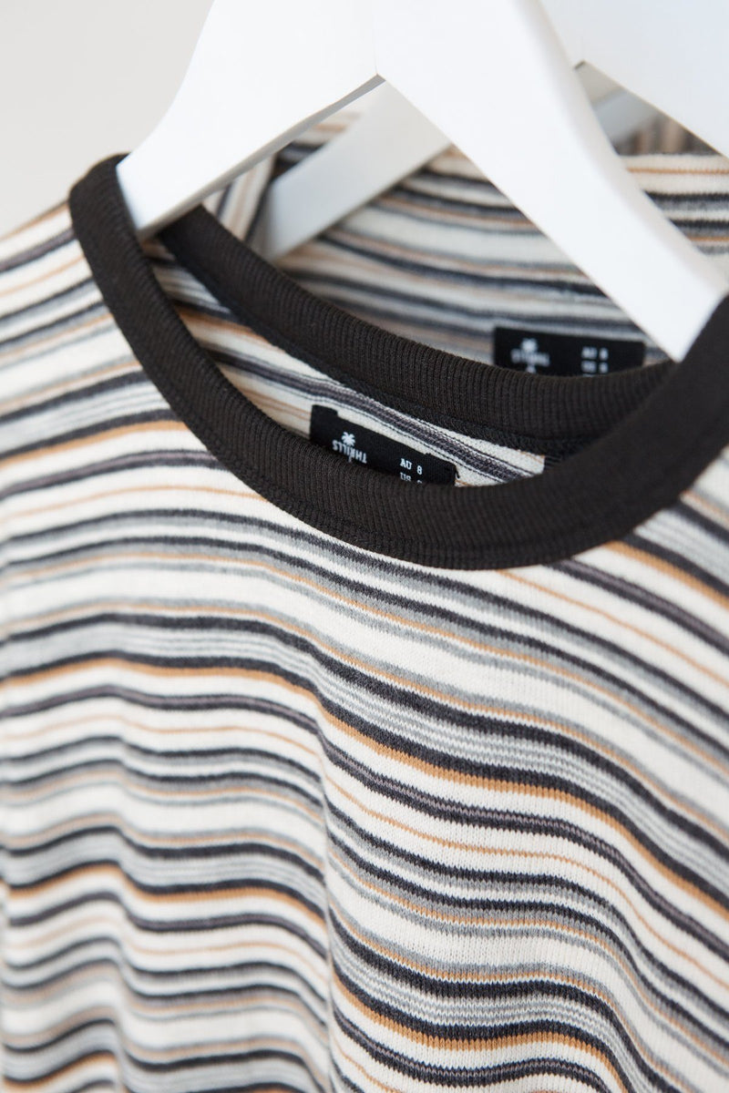Indie Stripe Merch Fit Pocket Long Sleeve Tee - Heritage White