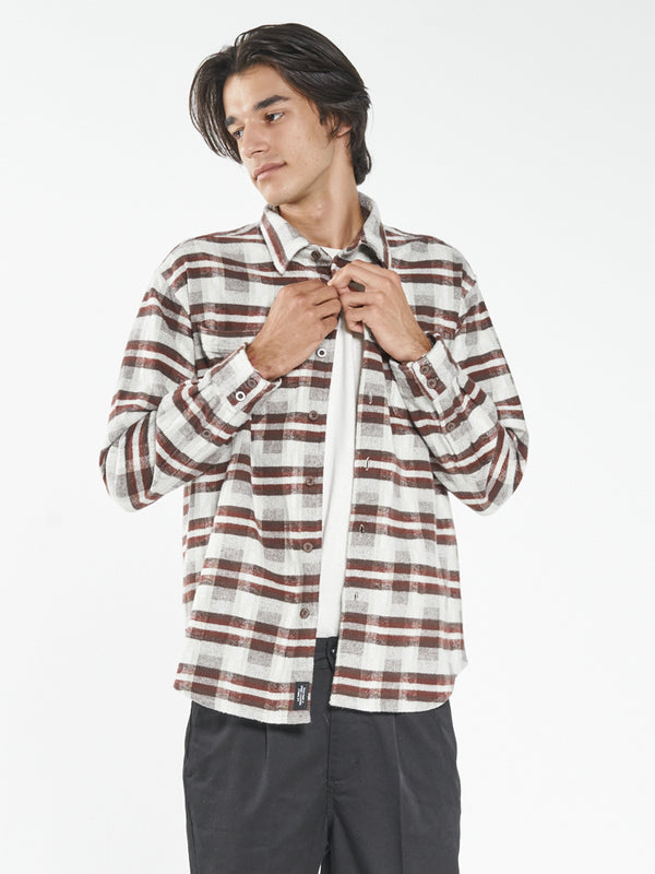 Eighty Four Long Sleeve Flannel Shirt - Brown
