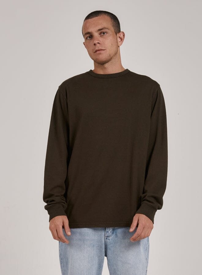 Hemp Thrills Embro Merch Fit Long Sleeve Tee - Tarmac