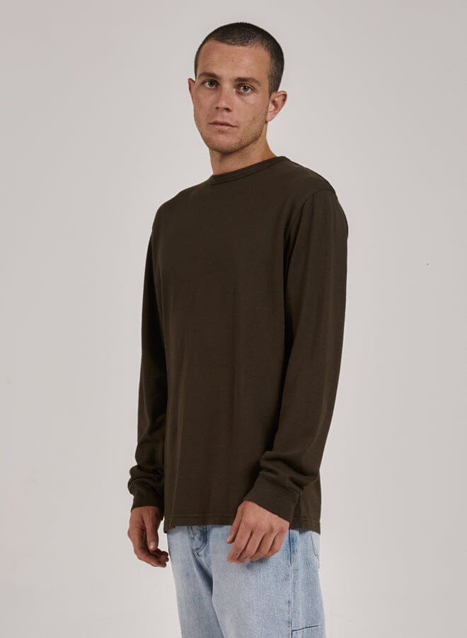 Hemp Thrills Embro Merch Fit Long Sleeve Tee - Tarmac