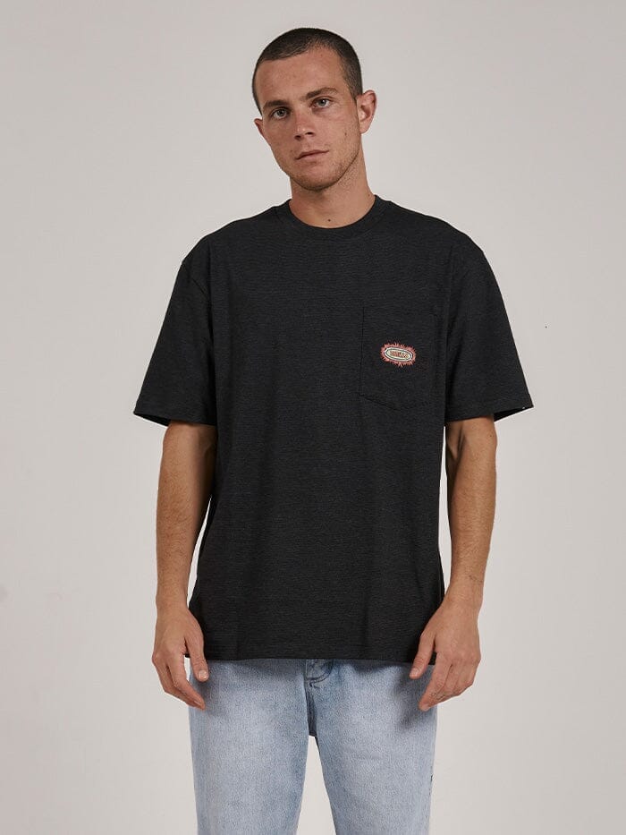 Acid Test Stripe Pocket Oversize Fit Tee - Black