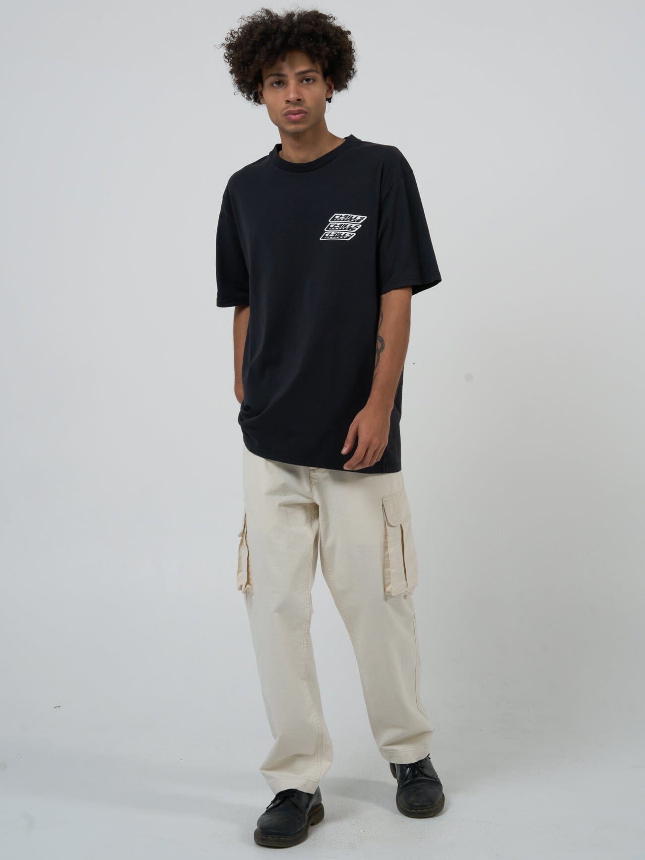 Midnight Runner Oversize Fit Tee - Washed Black