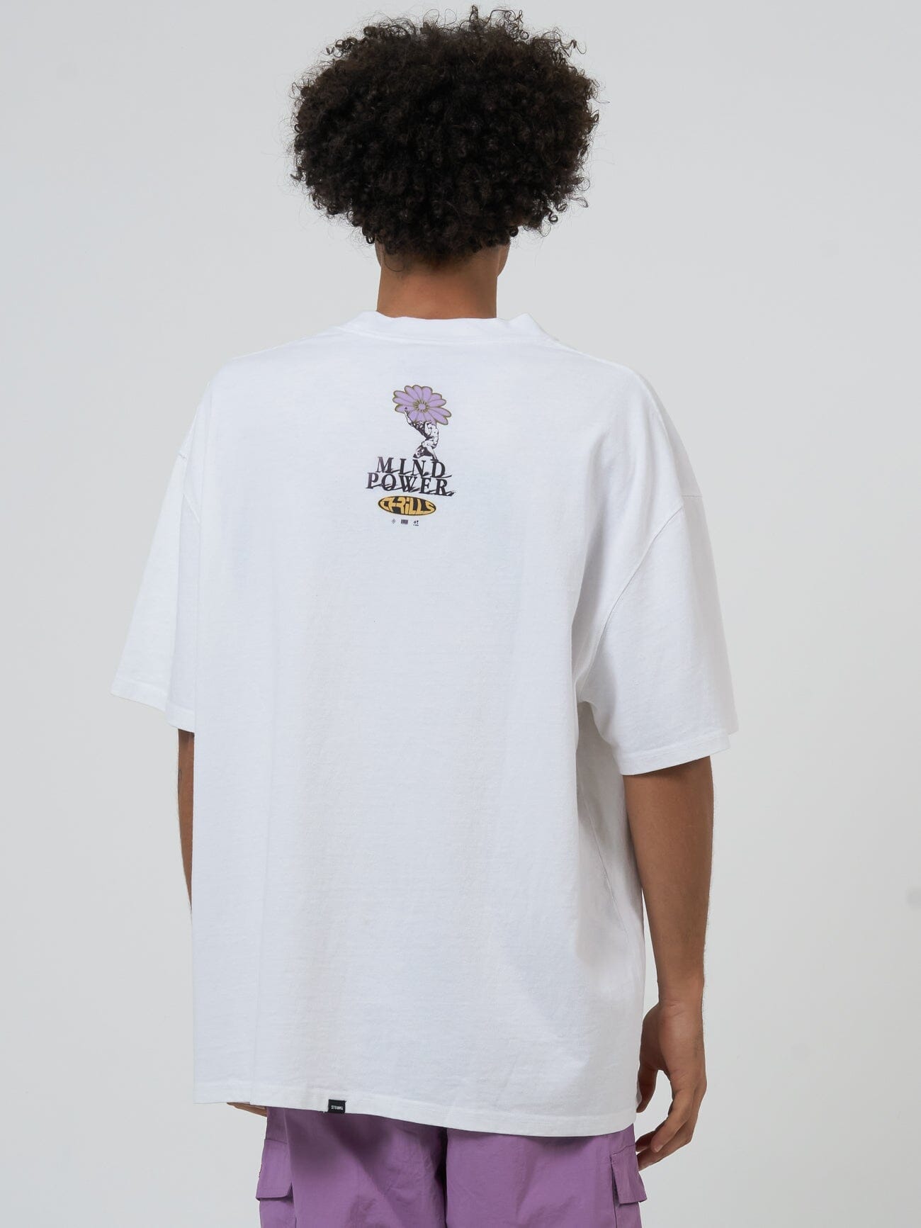 Mind Power Box Fit Oversize Tee - White