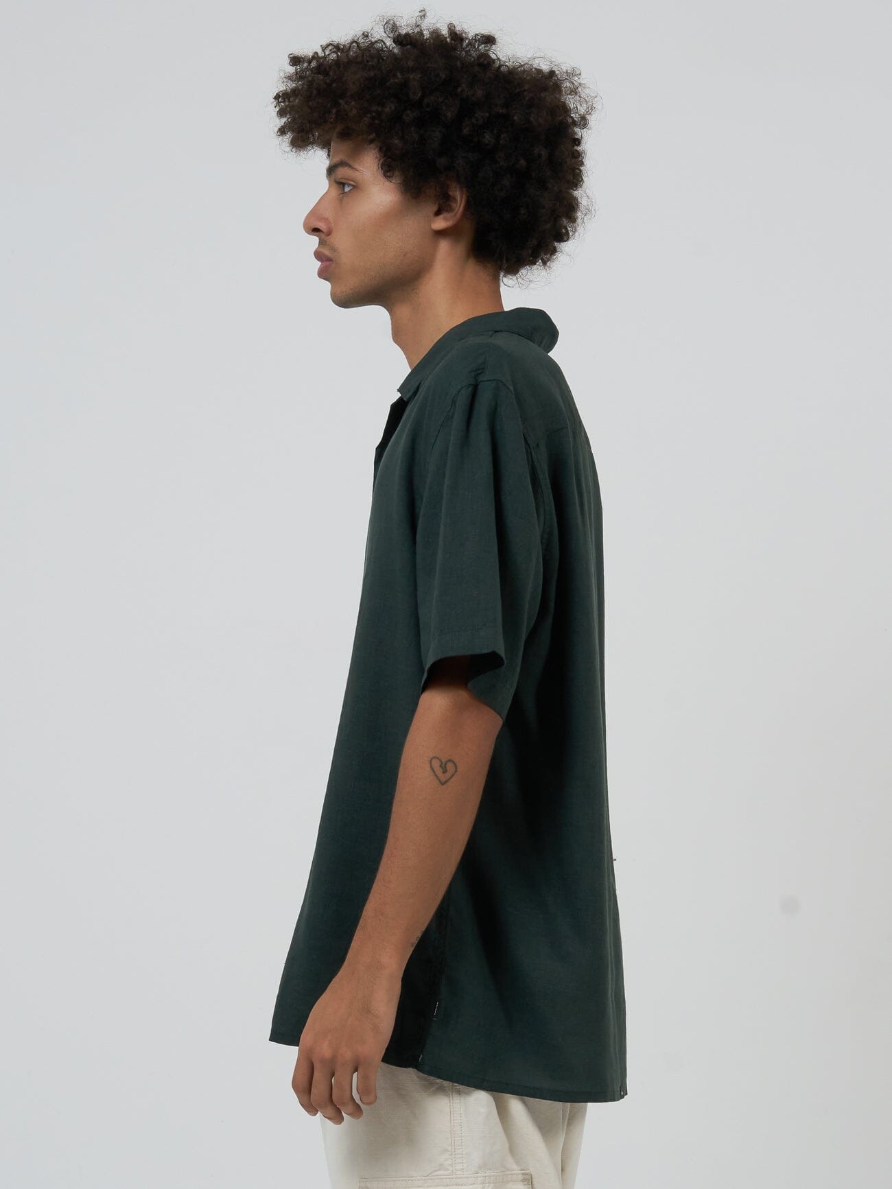 Hemp Minimal Thrills Bowling Shirt - Deep Emerald