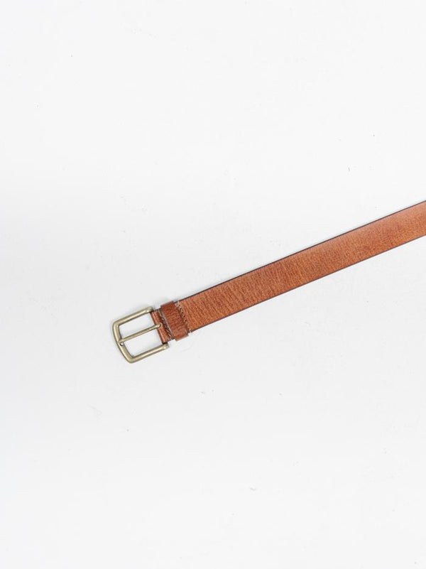 Wide Leather Belt - Tan