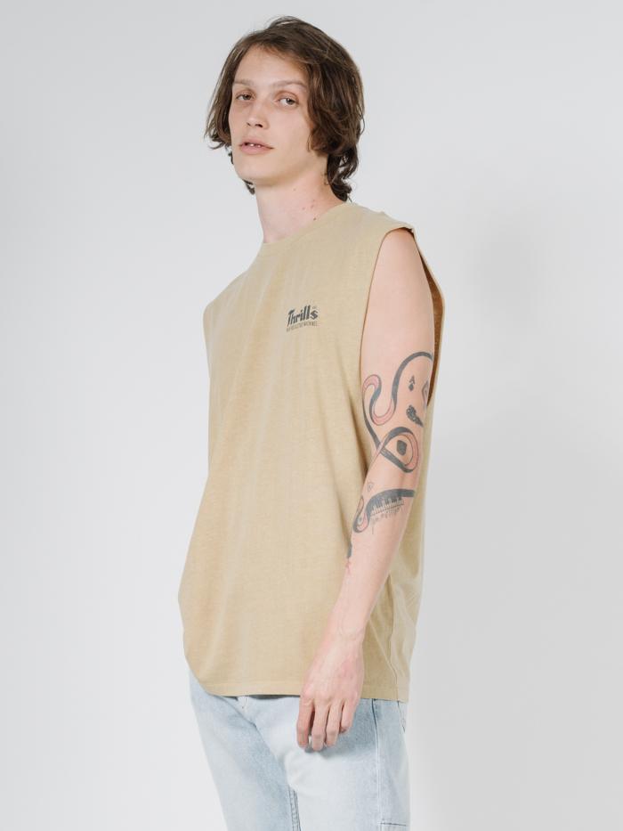 Wellness Merch Fit Muscle Tee - Faded Gold
