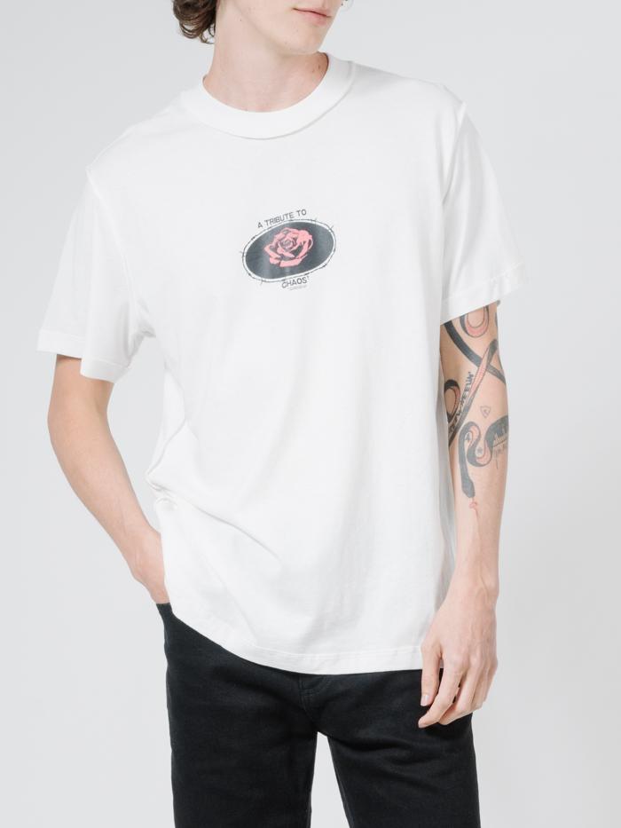 Tribute Reverse Merch Fit Tee - Dirty White