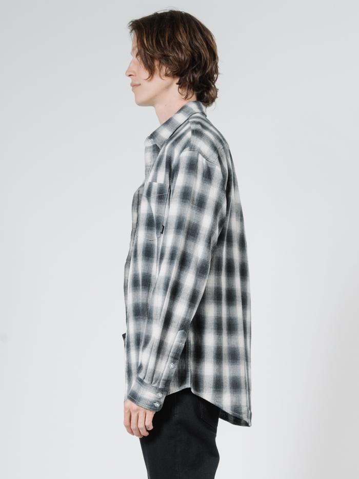 Angel Check Long Sleeve Shirt - Steel Grey