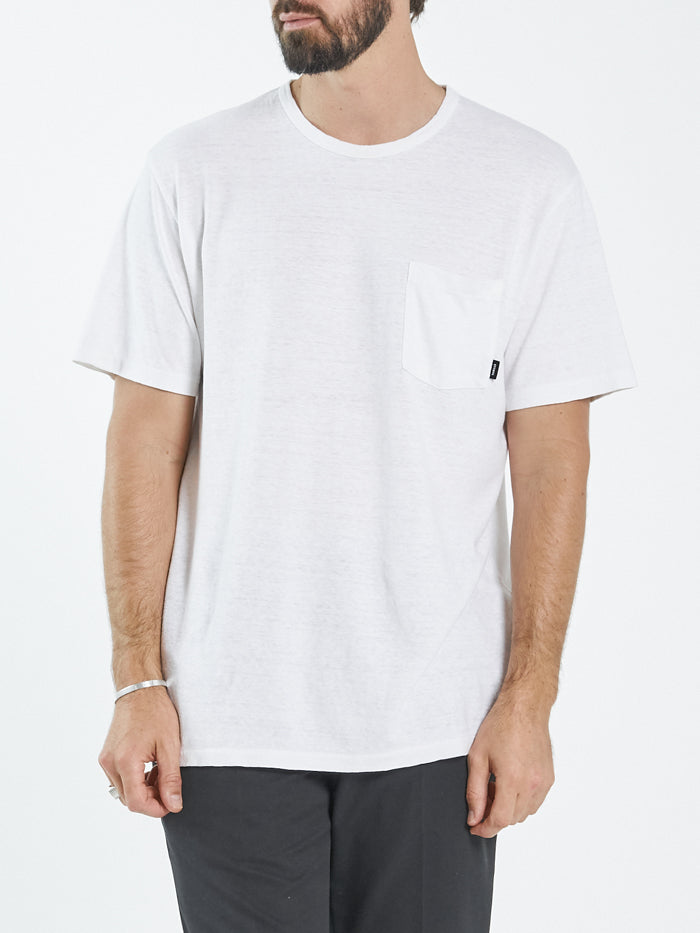 Hemp Lightweight Merch Fit Pocket Tee - Dirty White