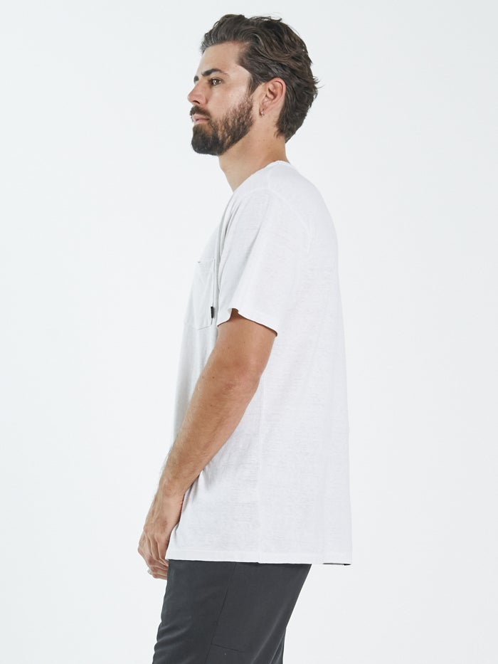 Hemp Lightweight Merch Fit Pocket Tee - Dirty White