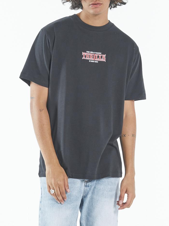 Thrills Days Merch Fit Tee - Washed Black