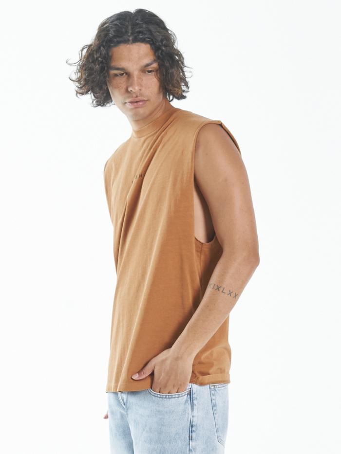 Minimal Thrills Merch Fit Muscle Tee - Spice Brown