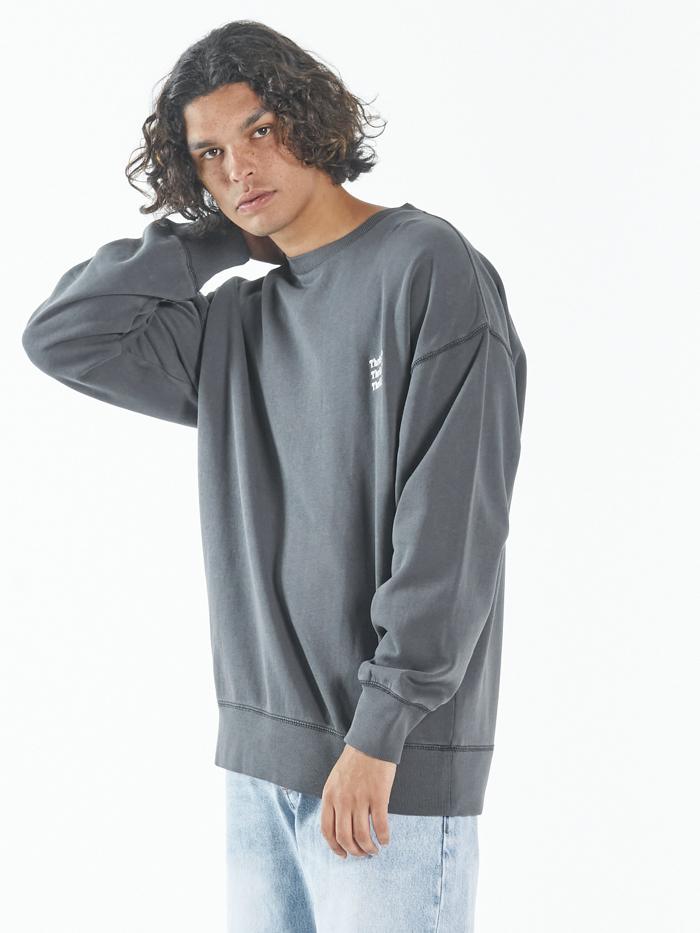 Thrills Embro Unlimited Slouch Fit Crew - Merch Black