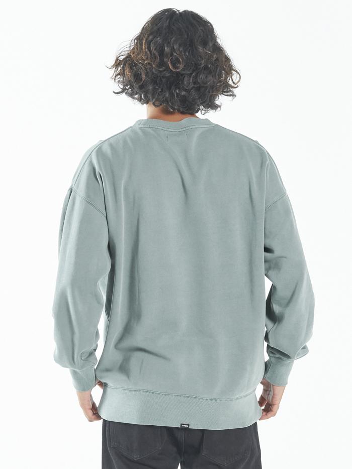 Thrills Embro Unlimited Slouch Fit Crew - Lume Green