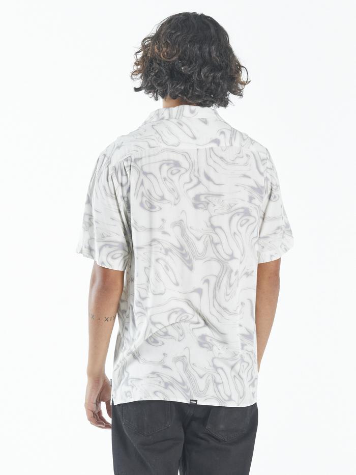 Marbled Paradise Bowling Shirt - Tofu